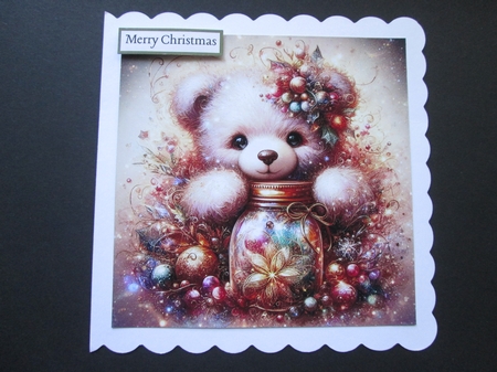 Christmas Teddy Mason Jar Wishes 2 by BELINDA ABRAHAM