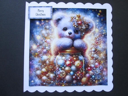 Christmas Teddy Mason Jar Wishes 2 by BELINDA ABRAHAM