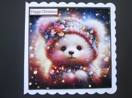 Christmas Pom Pom Teddy by BELINDA ABRAHAM