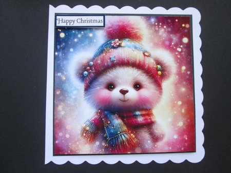 Christmas Pom Pom Teddy by BELINDA ABRAHAM