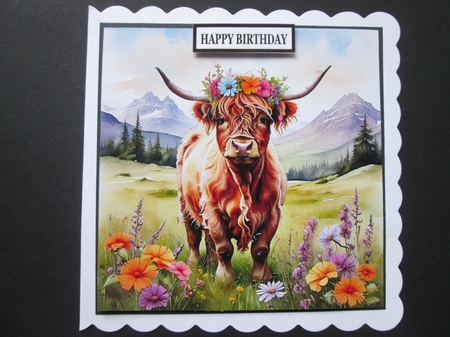 Floral Highland Cow by BELINDA ABRAHAM
