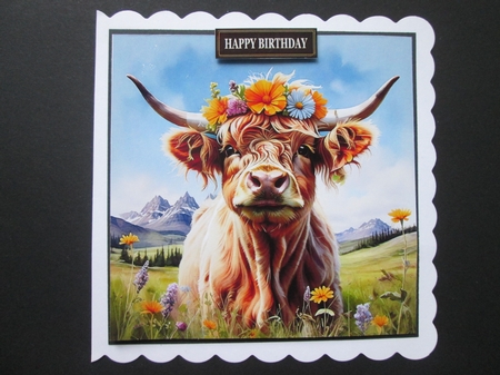 Floral Highland Cow by BELINDA ABRAHAM