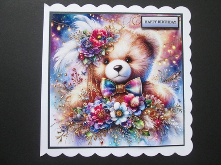 Floral Sparkle Teddybear by BELINDA ABRAHAM