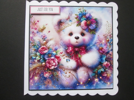 Floral Sparkle Teddybear by BELINDA ABRAHAM