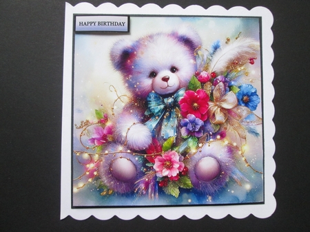 Floral Sparkle Teddybear by BELINDA ABRAHAM