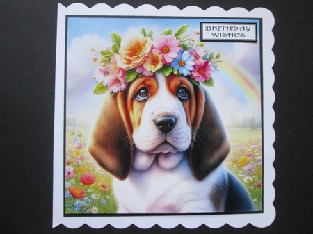 Bassett Hound Flower Crown by BELINDA ABRAHAM