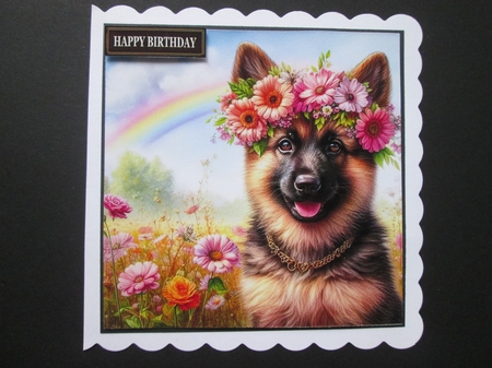 Flower Crown German Shepherd by BELINDA ABRAHAM