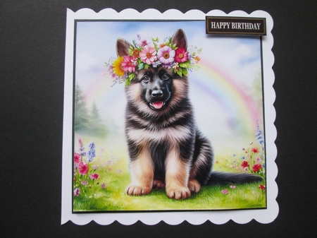 Flower Crown German Shepherd by BELINDA ABRAHAM