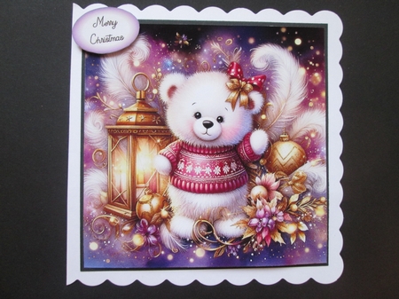 Christmas Teddy Lantern by BELINDA ABRAHAM