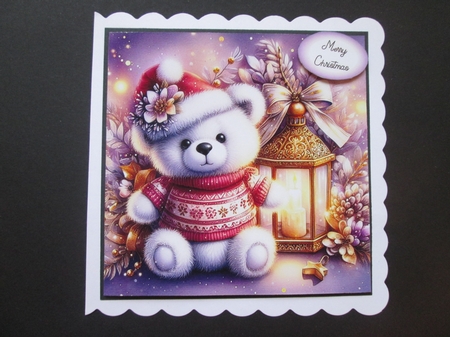 Christmas Teddy Lantern by BELINDA ABRAHAM
