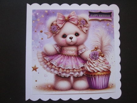 Purple Cupcake Bear by BELINDA ABRAHAM