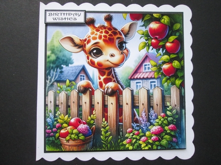 Silly Giraffe and Apples by BELINDA ABRAHAM
