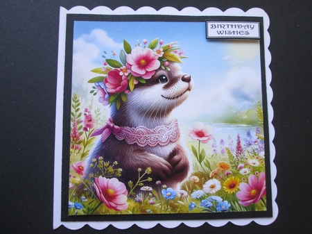 Flower Crown Otter by BELINDA ABRAHAM