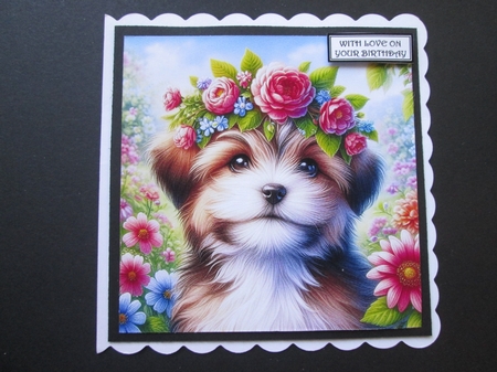 Floral Crown  Puppy 2 by BELINDA ABRAHAM