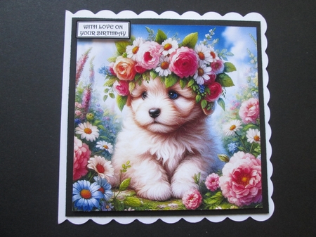 Floral Crown  Puppy 2 by BELINDA ABRAHAM