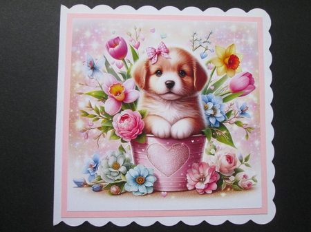 Floral Spring Pup 1 by BELINDA ABRAHAM