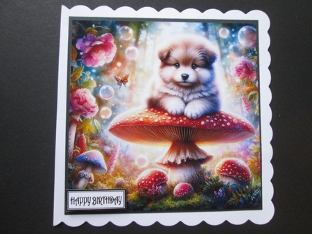 Fantasy Forest Mushroom Dog by BELINDA ABRAHAM