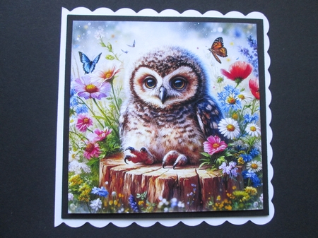 Floral Tree Stump Owl  by BELINDA ABRAHAM