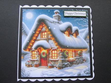Whimsical Thatched Christmas Cottage 1 by BELINDA ABRAHAM
