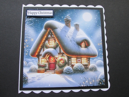 Whimsical Thatched Christmas Cottage 1 by BELINDA ABRAHAM