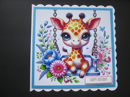 Giraffe on the Swing by BELINDA ABRAHAM