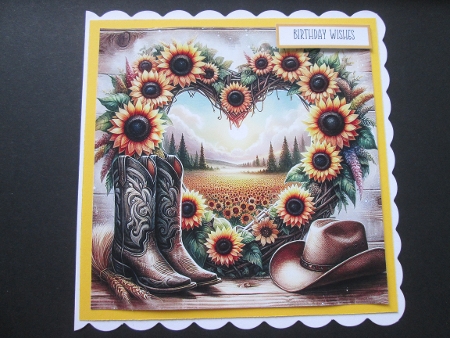 Cowboy and sunflowers 2 by BELINDA ABRAHAM