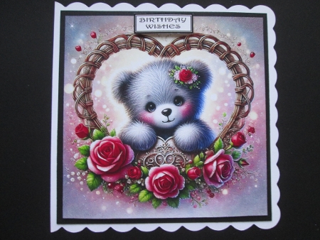 Rose Heart Bear 1 by BELINDA ABRAHAM