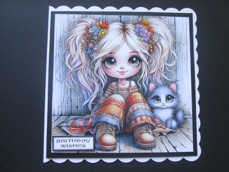 Little Pigtail Girl - Illustrations for Cards by BELINDA ABRAHAM