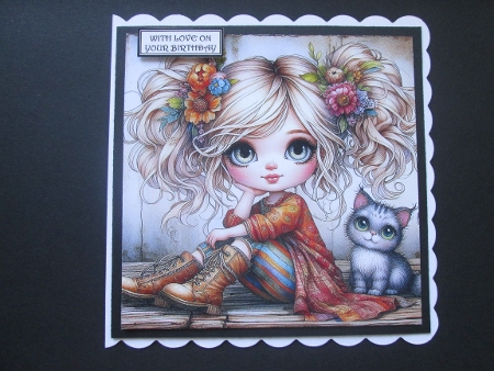 Little Pigtail Girl - Illustrations for Cards by BELINDA ABRAHAM