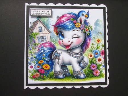 Baby Unicorn with Bird - Illustrations for Cards by BELINDA ABRAHAM