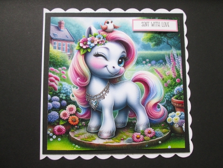 Baby Unicorn with Bird - Illustrations for Cards by BELINDA ABRAHAM