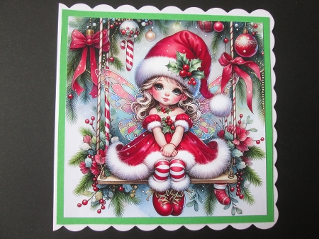 Christmas Fairy on a Swing - Illustrations for Cards, Mini kits & Designers by BELINDA ABRAHAM