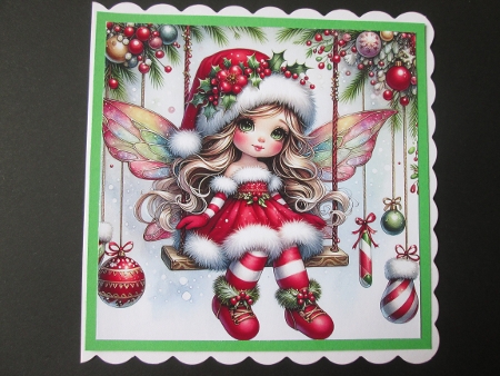 Christmas Fairy on a Swing - Illustrations for Cards, Mini kits & Designers by BELINDA ABRAHAM