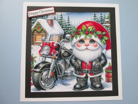 Santa Gnome with MotorCycle - Illustrations for Cards, Mini kits & Designers by BELINDA ABRAHAM