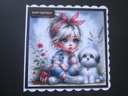 Cute Little Girl and her Fluffy Friend - Illustrations for Cards, Mini kits & Designers by BELINDA ABRAHAM