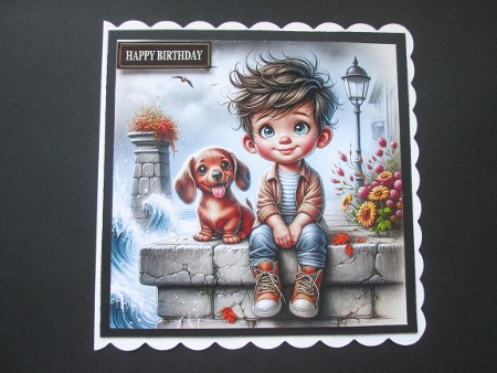 Little Boy by a Stormy Sea - Illustrations for Cards, Mini kits & Designers by BELINDA ABRAHAM