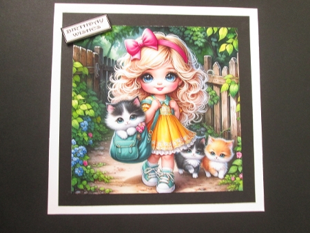 Little Girl with Kittens - Illustrations for Cards, Mini kits & Designers by BELINDA ABRAHAM
