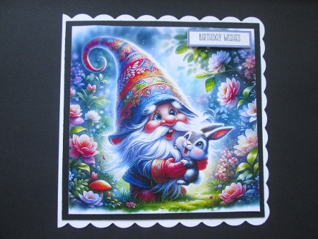 Gnome with Little Bunny - Illustrations for Cards, Mini kits & Designers by BELINDA ABRAHAM