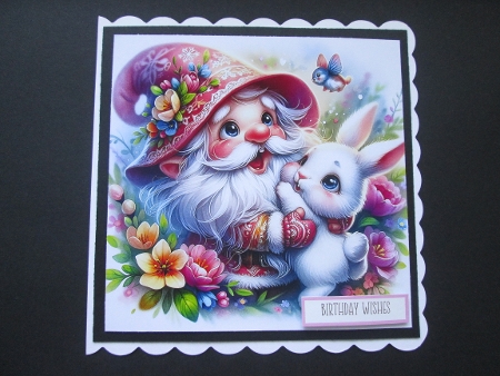 Gnome with Little Bunny - Illustrations for Cards, Mini kits & Designers by BELINDA ABRAHAM