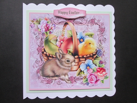 Lovely Easter Chick and Bunny Guarding the Eggs  by BELINDA ABRAHAM
