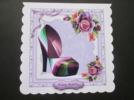 Lovely 8x8 Rainbow Shoe and Roses  by BELINDA ABRAHAM