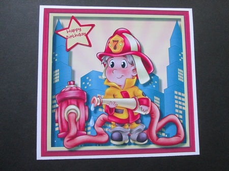 Little Fire Fighter at the Ready by BELINDA ABRAHAM