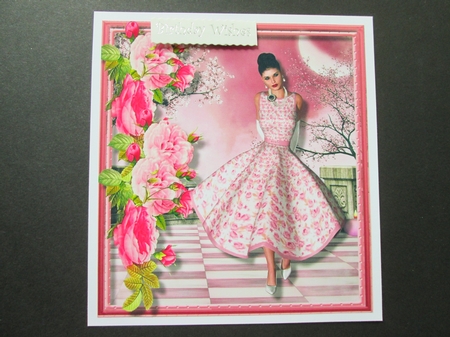 Beautiful Pink Polka Dot Dress and Pink Roses  by BELINDA ABRAHAM