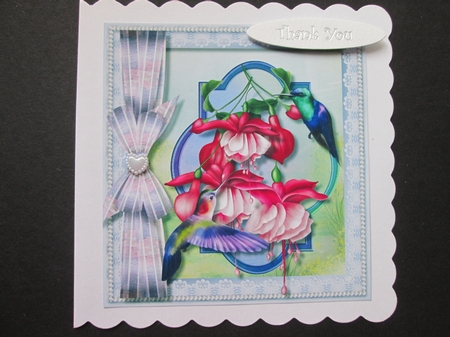 Stunning Fushias and Humming Birds in a Pearl Frame  by BELINDA ABRAHAM
