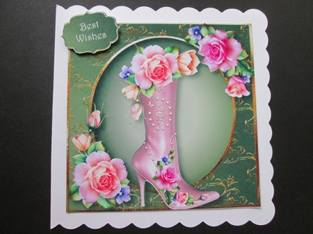 Fabulous Boot & Spring Roses 8x8 Quick Topper by BELINDA ABRAHAM