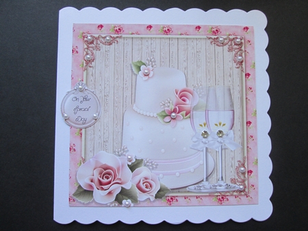 Beautiful Cake & Glasses 8x8 by BELINDA ABRAHAM