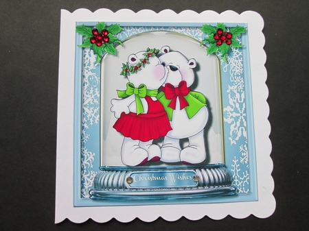 Lovely Snow Globe , Kissing Bears  by BELINDA ABRAHAM