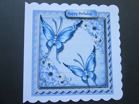 Beautiful Blue Butterfly's and Daisy's  by BELINDA ABRAHAM