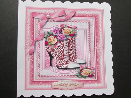 Beautiful Boots in a Pink Frame by BELINDA ABRAHAM