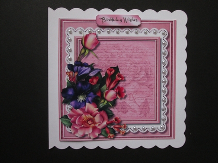 Lovely Summer Roses on a Script Mat  by BELINDA ABRAHAM